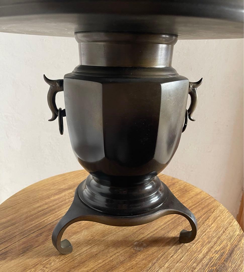 池坊　直径33cm　銅製　尺1　八角雷紋　薄端