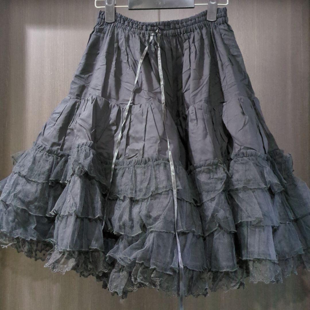 プリンセスロングペチコート（黒）　アンジェリックプリティ