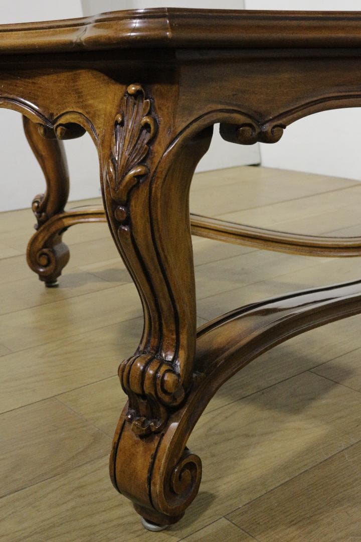 KARGES FUNITURE★木製センターテーブル★ガラス天板★ネコ脚★