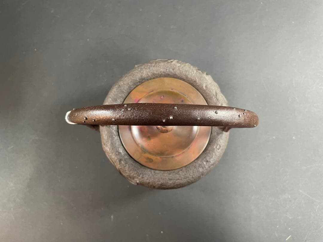 18 釜師 庄司光洞 銀粒 象嵌 雨龍 銀口 鉄瓶 共箱 茶道具