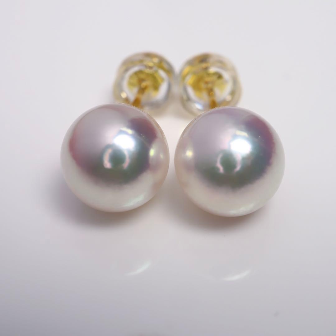 高グレード あこや真珠 ピアス あこやパール ピアス オーロラ系