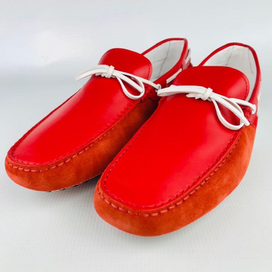 新品未使用★TOD'S・レザー切替 サイドロゴ ドライビングシューズ(10.5)