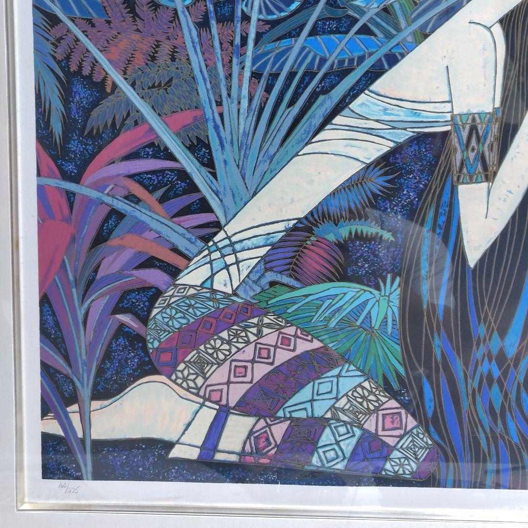 シルクスクリーン ティンシャオカン 丁紹光 ゆりかごの歌 真作 額装