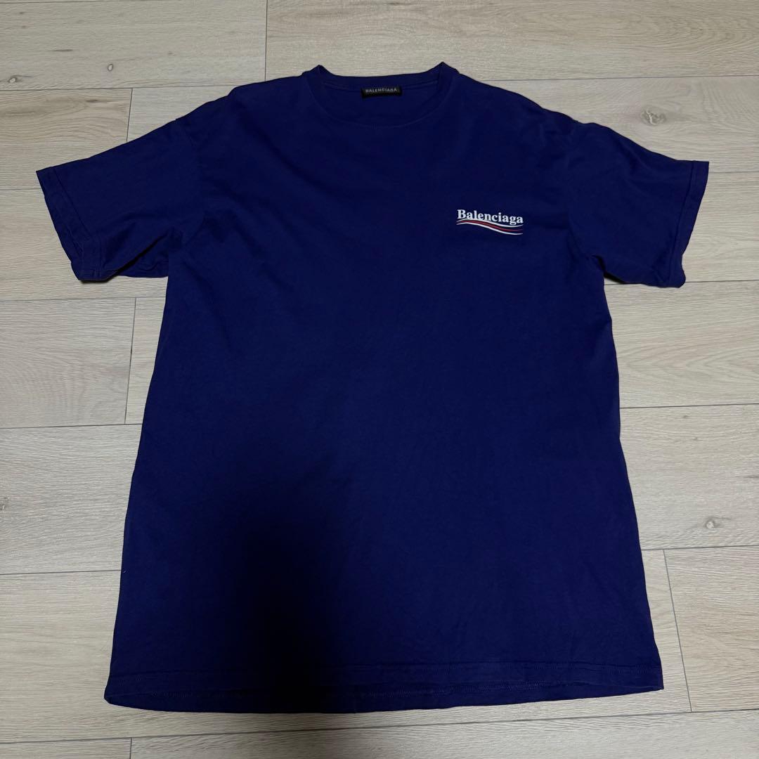 Balenciaga バレンシアガ ロゴ ネイビー Tシャツ