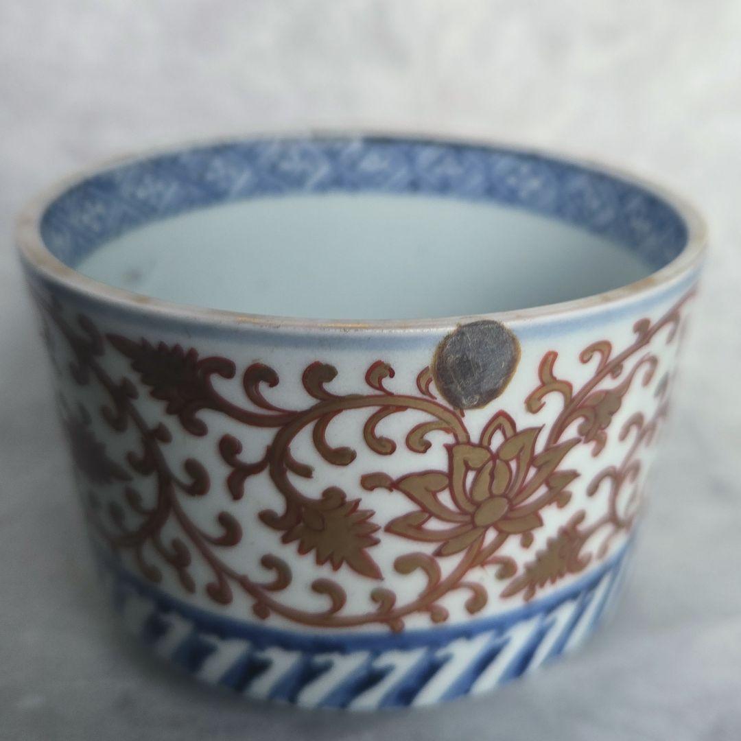 古伊万里　金彩　染付　向付　金唐草　金継ぎ　アンティーク　骨董　江戸