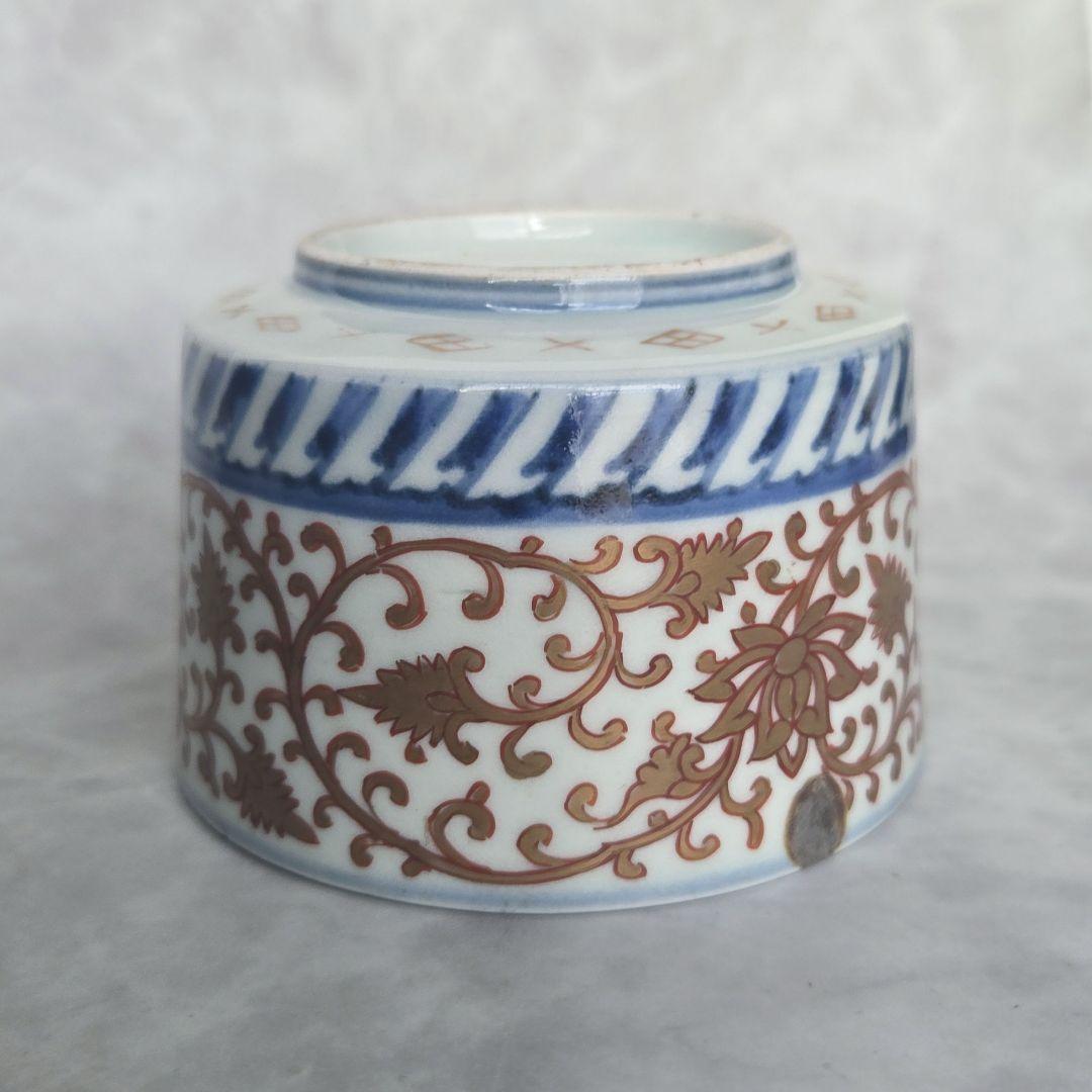 古伊万里　金彩　染付　向付　金唐草　金継ぎ　アンティーク　骨董　江戸