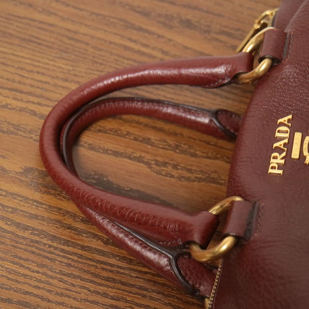 【極美品】 PRADA ダイノレザー ボストンバッグ ショルダーバッグ ギャラ