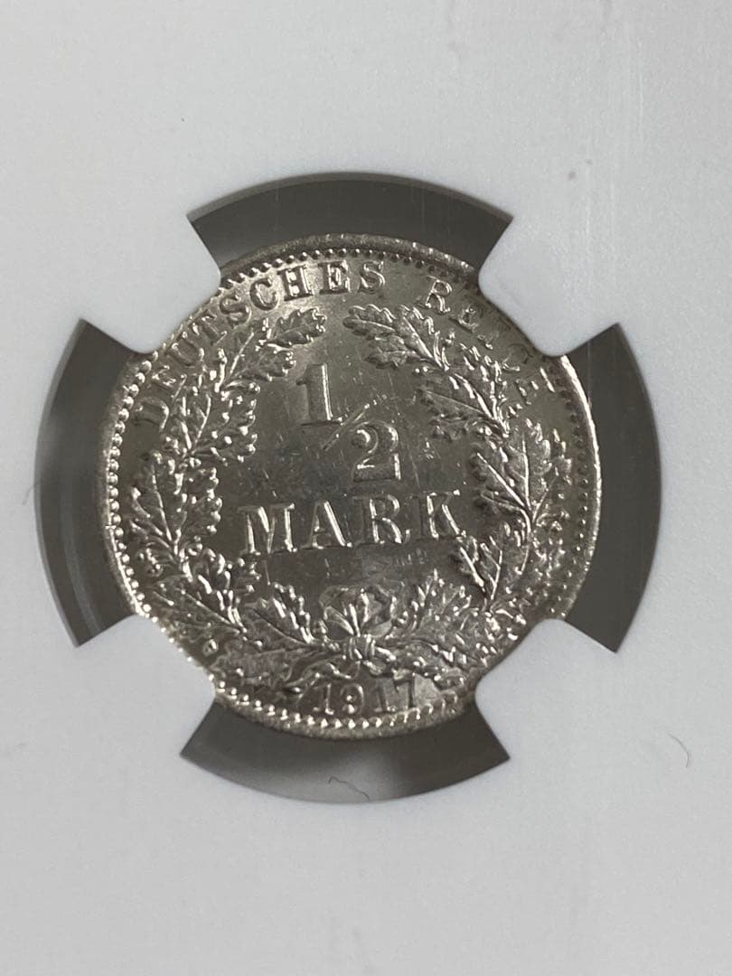 1917A 1918D ドイツ銀貨 2枚セット 古銭 1/2 Mark