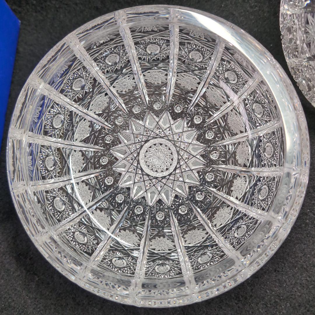 【ボヘミア】高級クリスタル 蓋付きボウル PK500　ハンドメイドカット　ポット