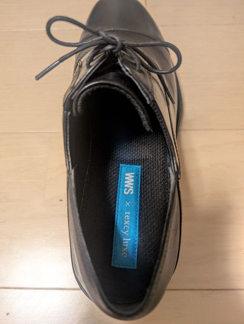 wws ボーダレス本革シューズ ブラック 26.5cm