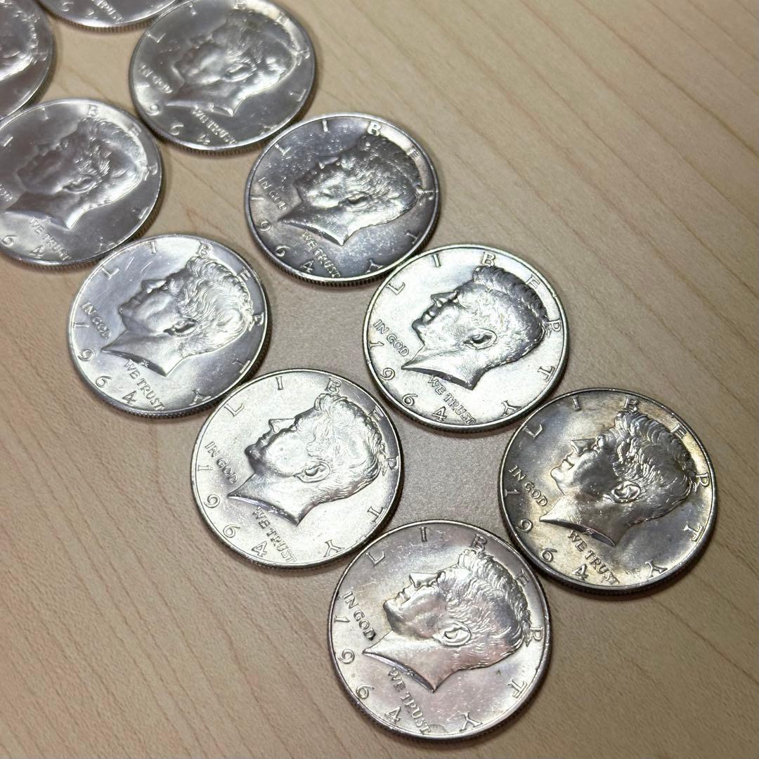 ケネディ ハーフダラー 1964年 10枚 銀貨 シルバー 銀品位90