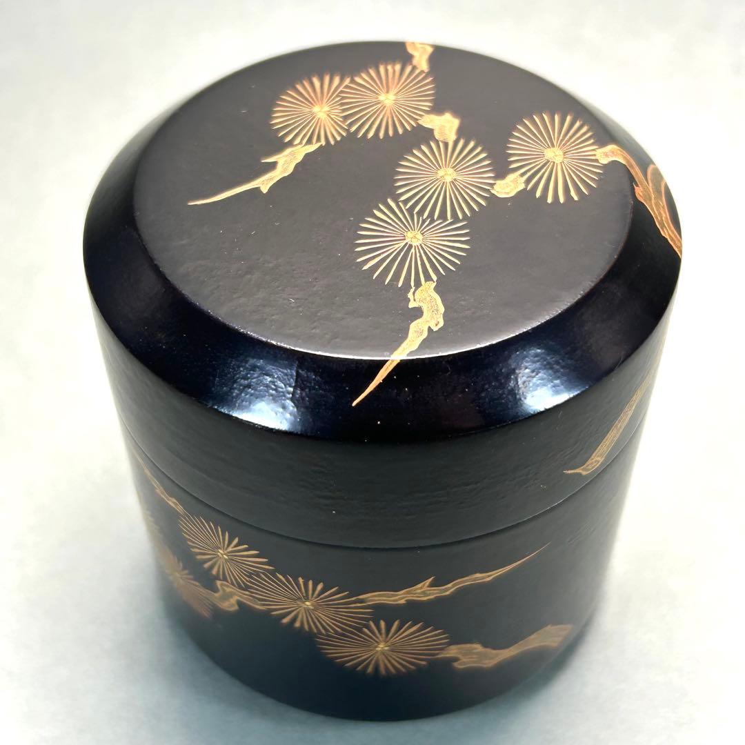 棗　『石井隆鳳　内金砂子　唐松蒔絵』　即中斎好　雪吹　お茶道具　共箱　工芸品