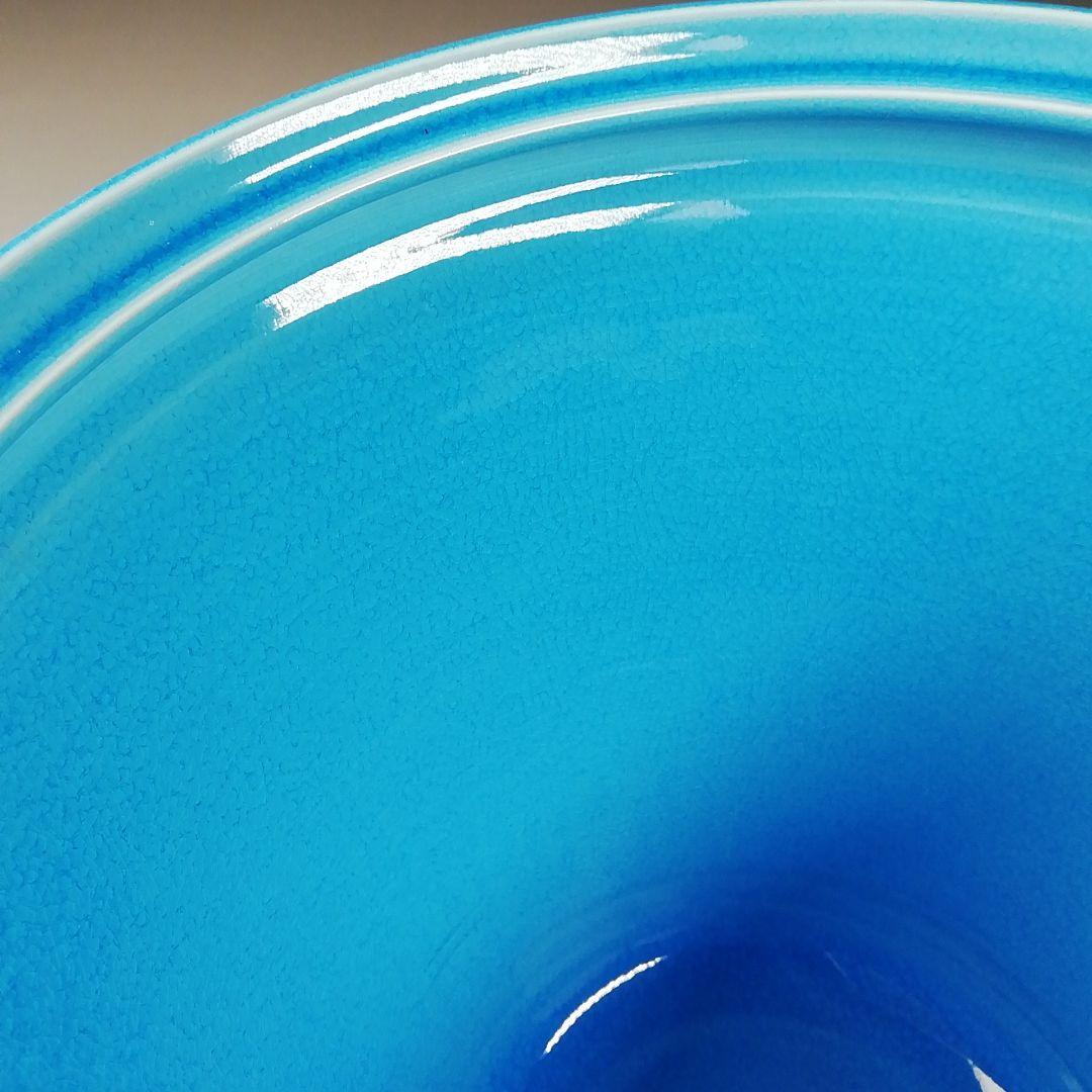 Ｔ７４２　水指　『浅黄交趾　末広』『御室窯』　共箱　茶道具