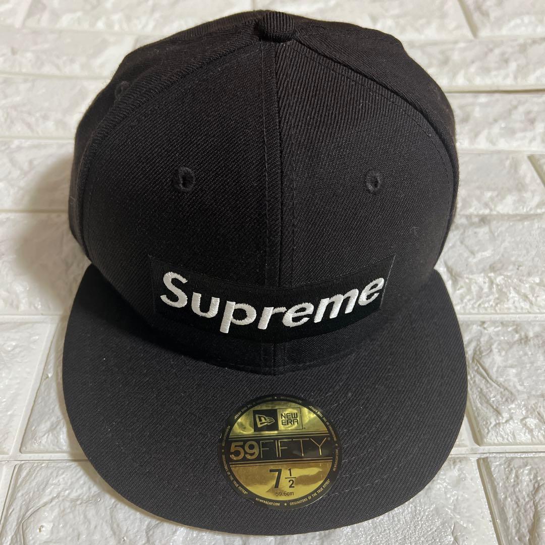 Supreme 59FIFTY New Eraブラック キャップ 7 1/2