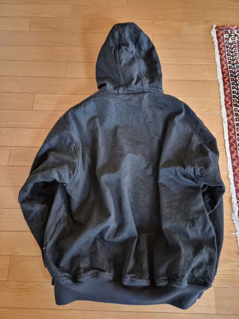 COMOLI　ブラックデニム ジップパーカ