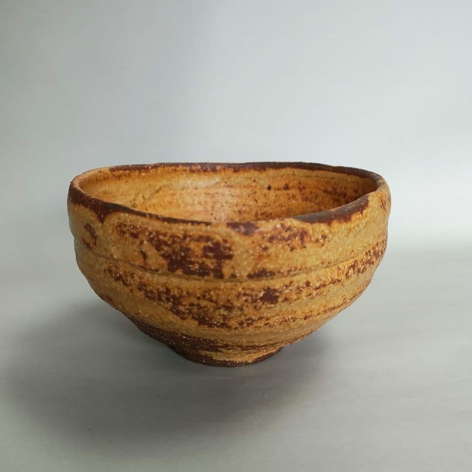 酎磨(浜田純理）　黄瀬戸山柿茶碗　桃山陶