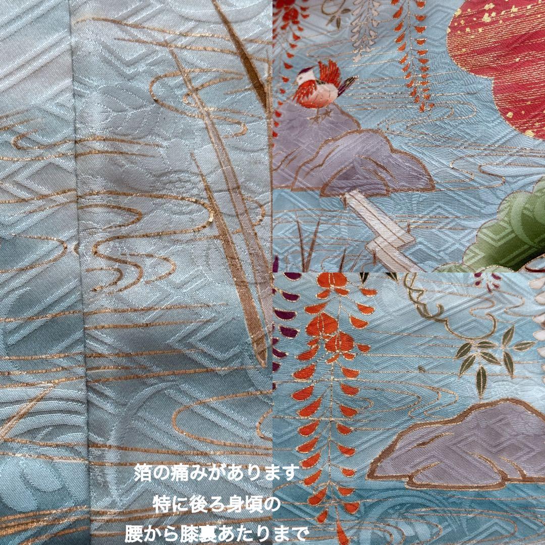 極上　振袖フルセット　手描き金彩友禅　西陣織袋帯　正絹長襦袢　トールサイズ