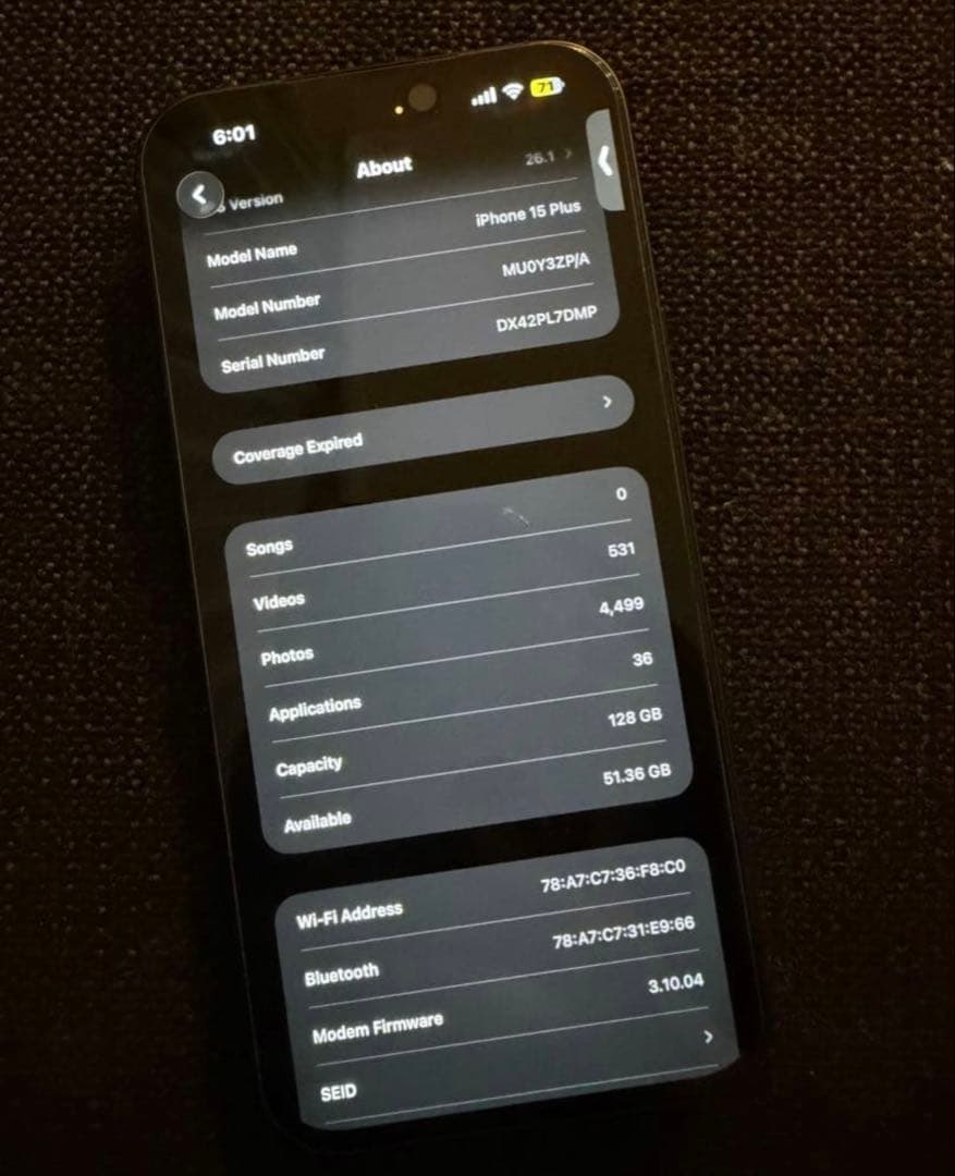 スマートフォン本体 Apple iPhone15plus