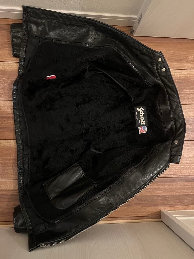 schott レザーシングルライダースジャケット 141 36 641 ボア付