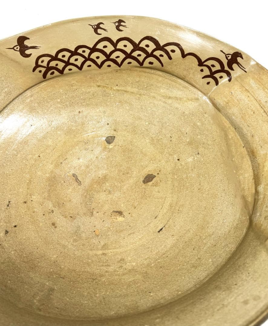 古唐津 絵唐津特大鉢 約3kg 時代物 発掘品 ウブ品 古美術 WWTT117