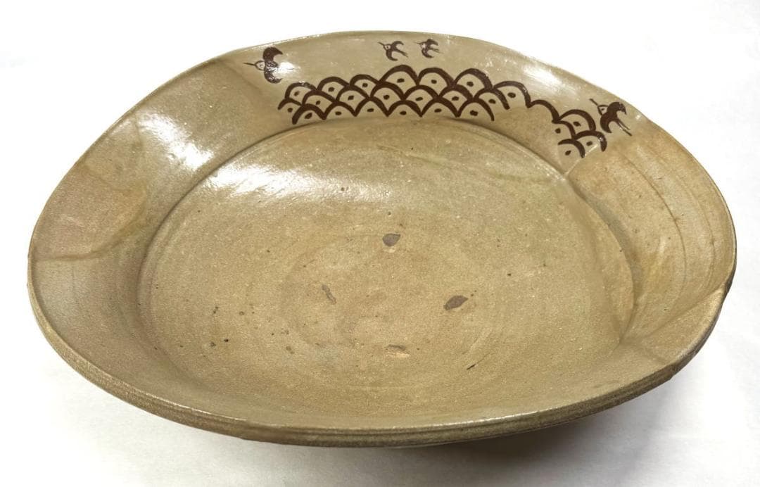 古唐津 絵唐津特大鉢 約3kg 時代物 発掘品 ウブ品 古美術 WWTT117