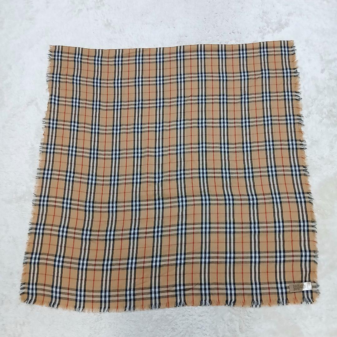 【極美品】BURBERRY LONDON 大判フリンジマフラー ノバチェック