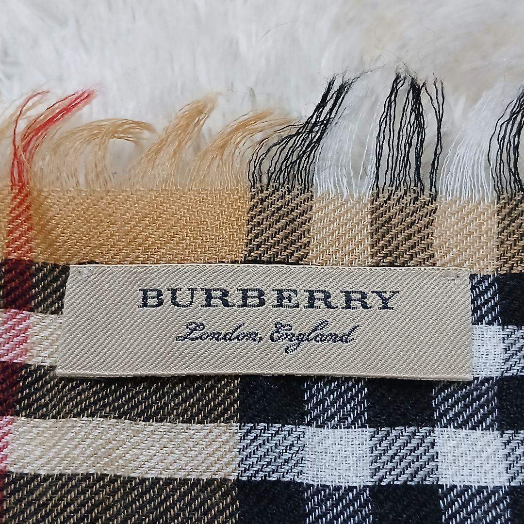 【極美品】BURBERRY LONDON 大判フリンジマフラー ノバチェック