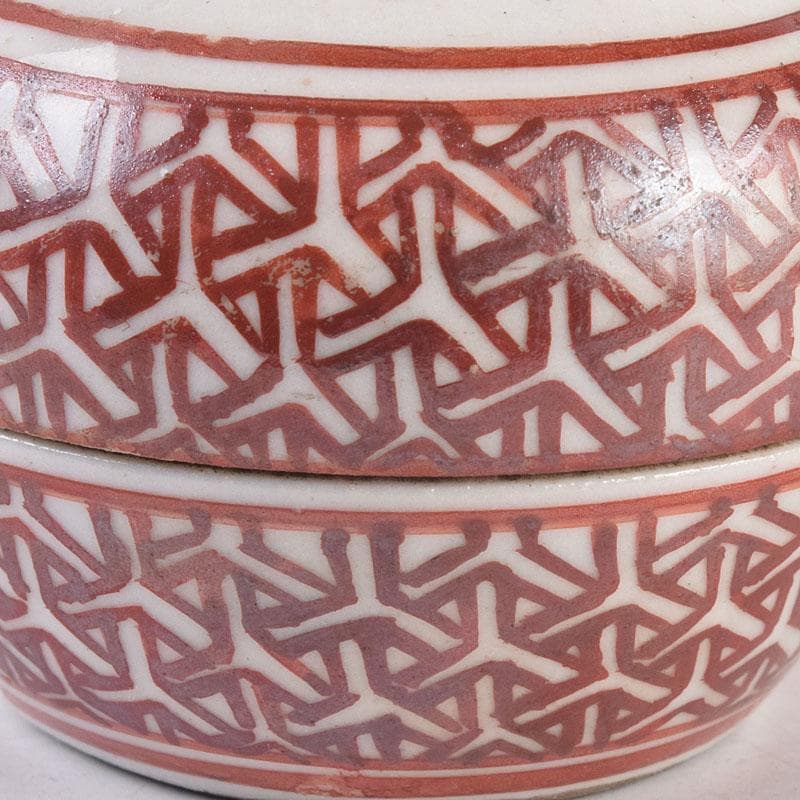 中国　呉須赤絵　花文　香合　時代箱　V　R8886