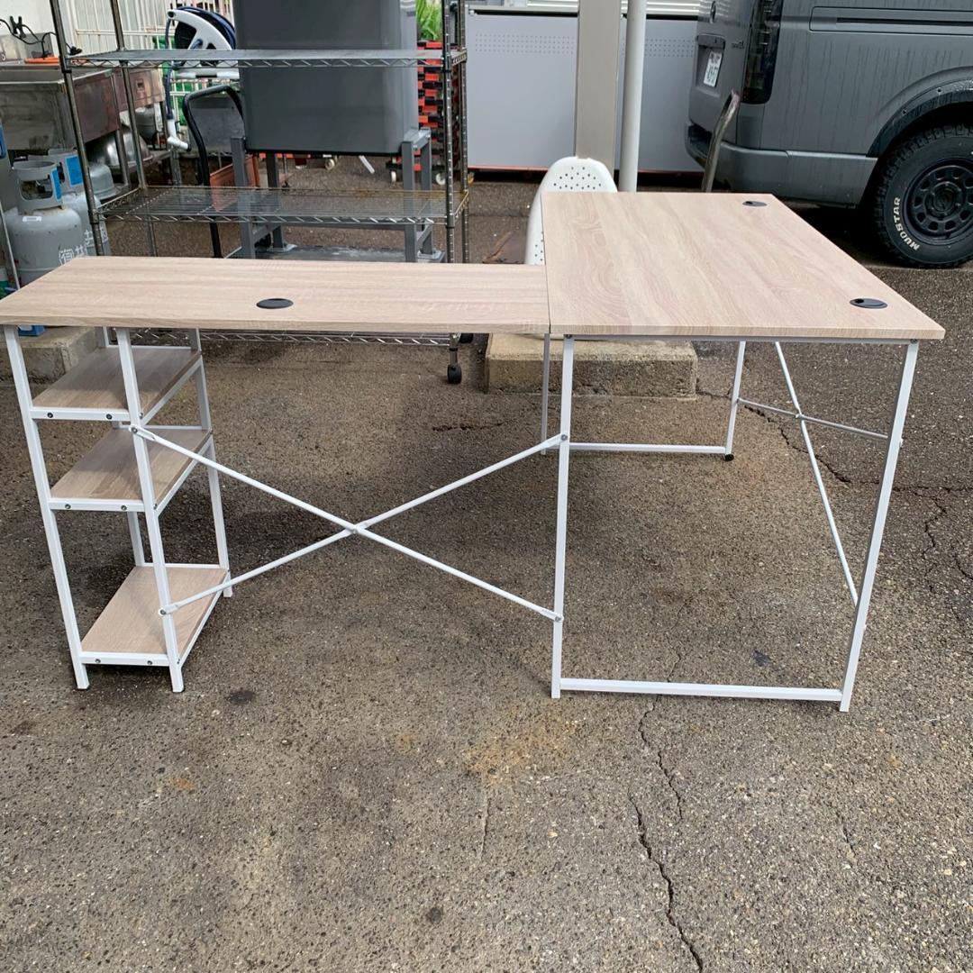 【モダンデコ】 L字型 パソコンデスク ワークデスク 組み立て式 A0445