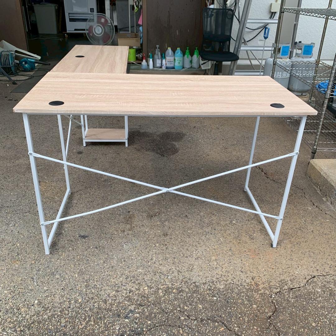 【モダンデコ】 L字型 パソコンデスク ワークデスク 組み立て式 A0445