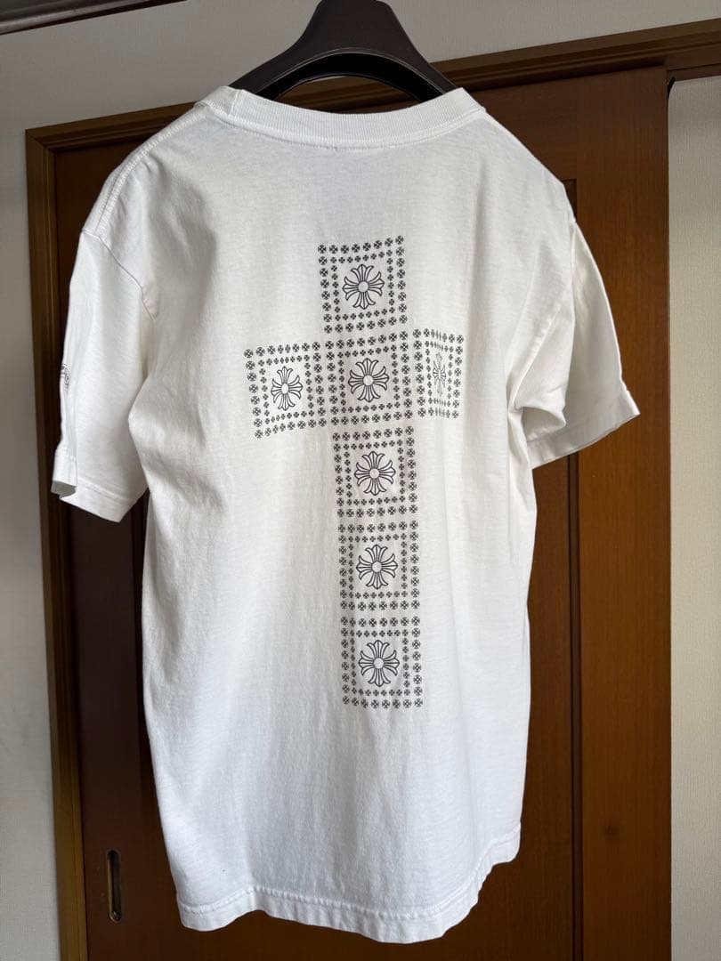 ホワイト Tシャツ Mサイズ 前面刺繍 背面十字架
