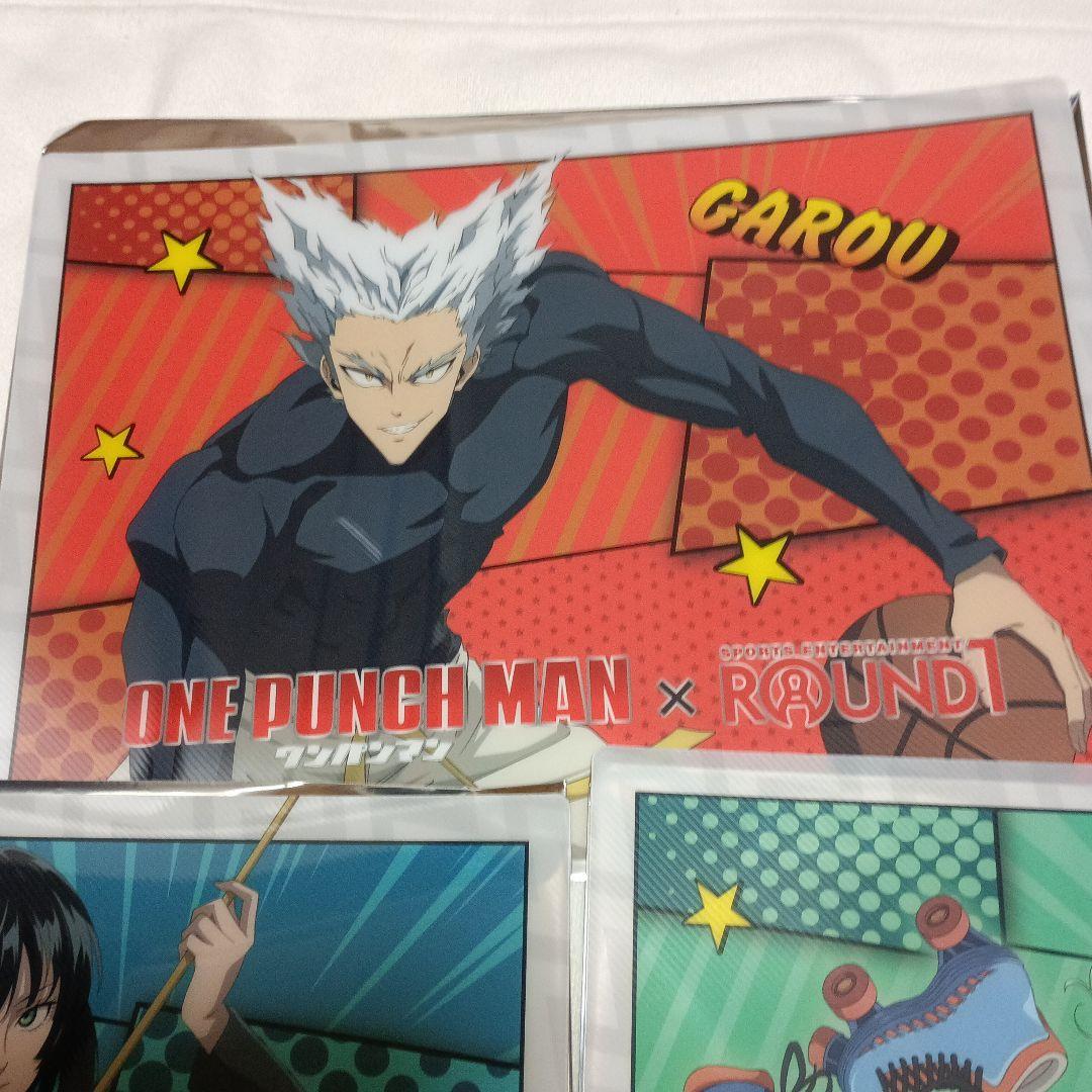 ラウンドワン ワンパンマン B4プラマット 3枚セット ガロウ フブキ タツマキ