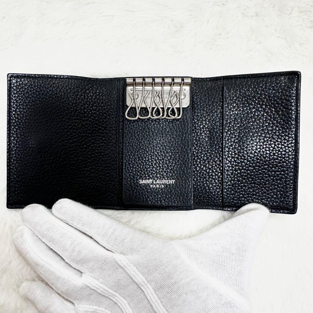 極美品◎SAINTLAULENT サックドジュール キーケース ブラック レザー