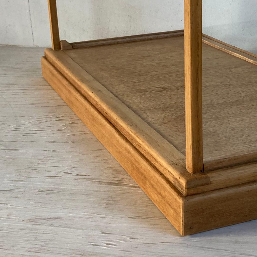 古い木製 ガラスケース 2段 卓上ショーケース 展示ケース 扉なし