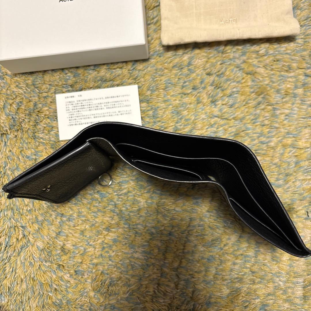 Aeta ブラック 三つ折り財布