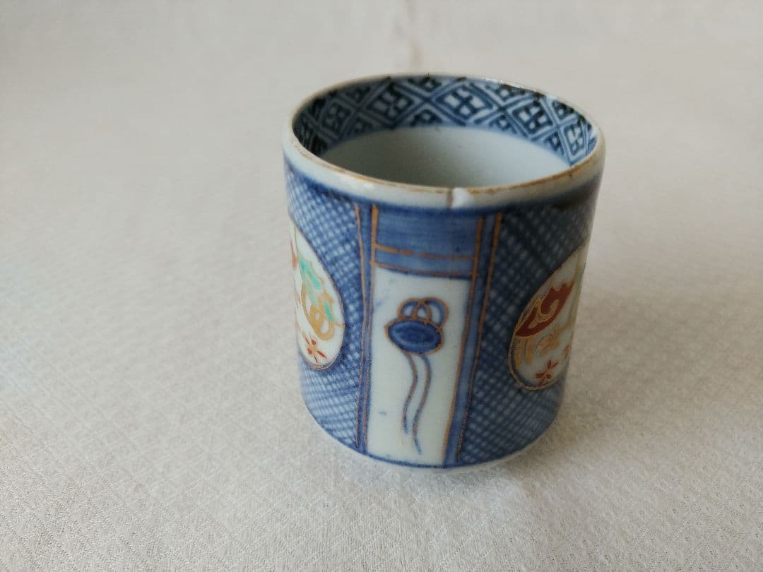 てっさい堂　猪口　古伊万里　染付　シルバー　セット　B (トレイ含まず)