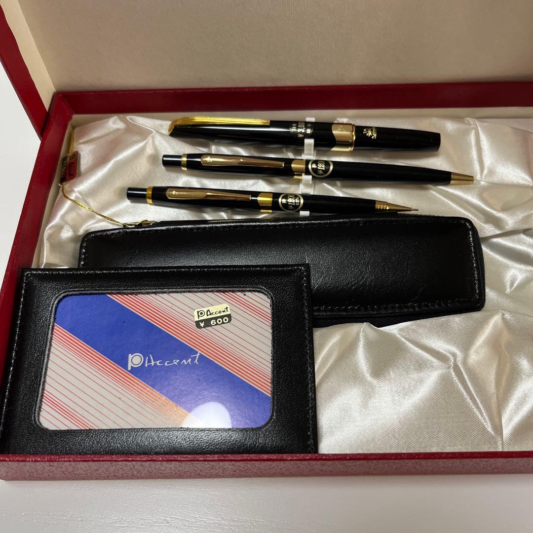 新品 レトロ PLATINUM プラチナ 万年筆 14k シャーペン ボールペン