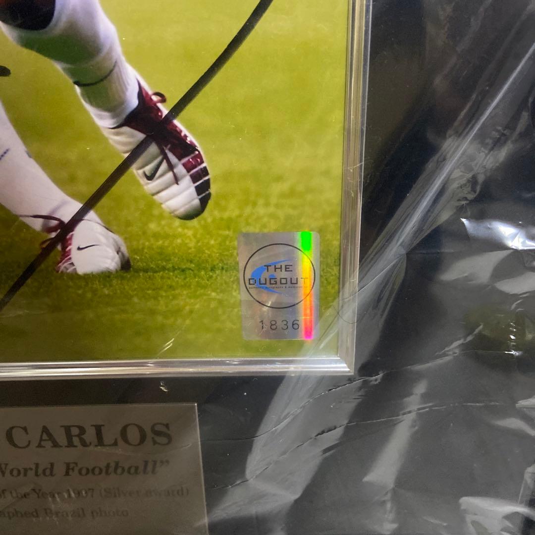 ロベルト・カルロス直筆サイン入りフォト　額入り