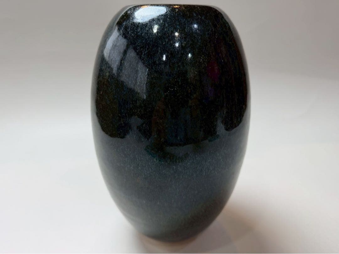 人間国宝・清水卵一作　窯変天目秞花統 共箱、共布付