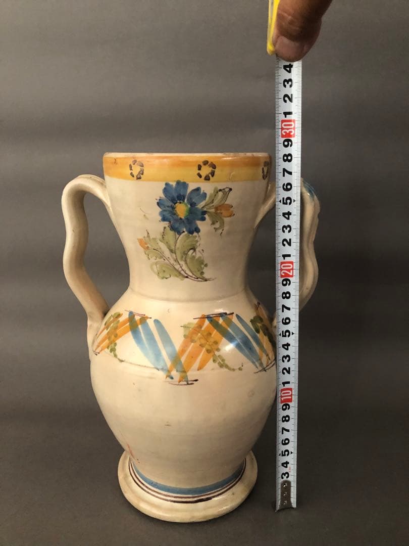 イタリア陶器　　両手花瓶