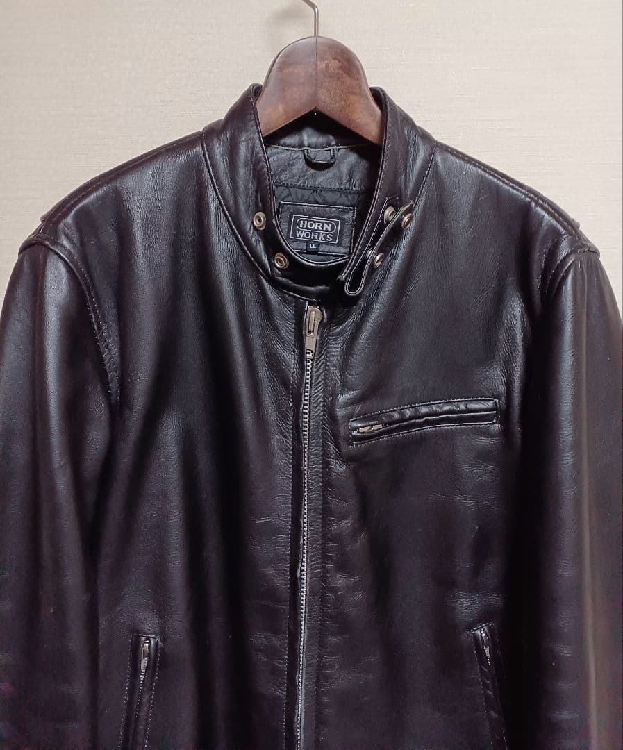 HORN WORKS ホーンワークス レザー ライダースジャケット 本革 LL