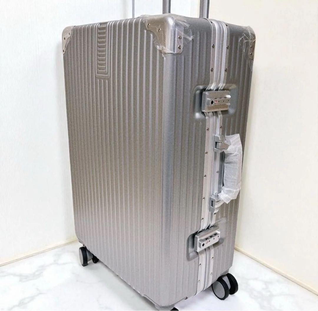 スーツケース キャリーケース 大容量 超軽量 Lサイズ 7~10泊　シルバー