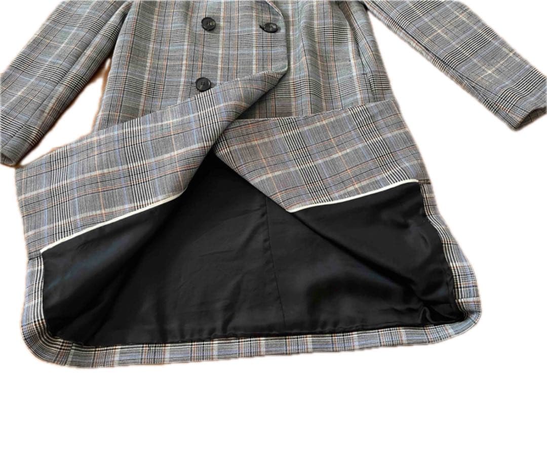 Theory セオリー グレンチェック コート ダブルジャケット ウール