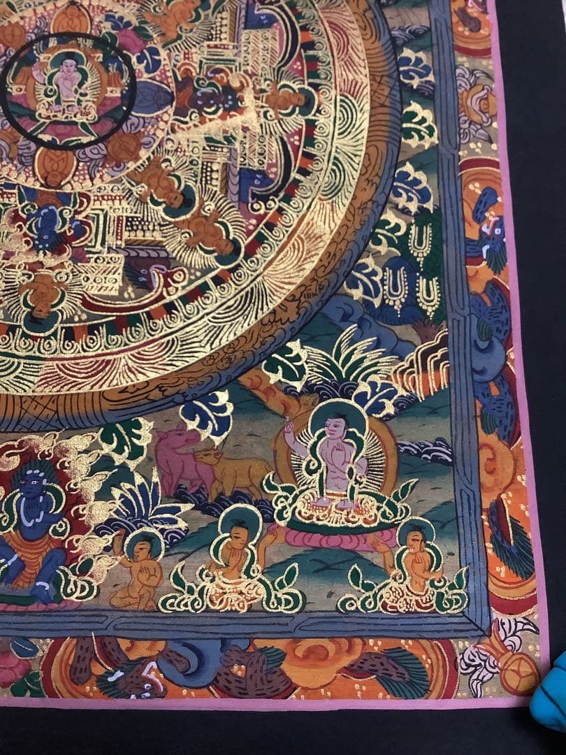 《 チベット密教　新品　1点物 》 手描き　曼荼羅　仏陀　釈迦　仏画　仏教　f3