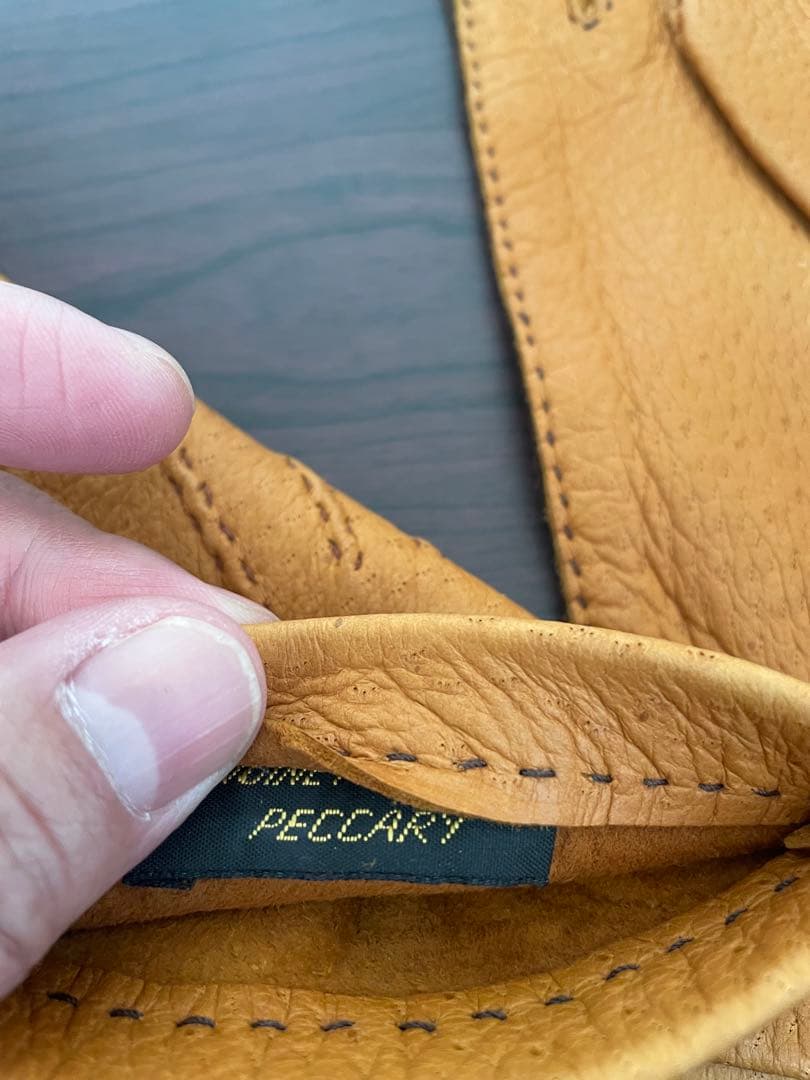 Restelli ペッカリー革手袋　キャメル　サイズ8