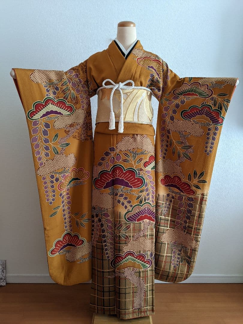 ◉美品 豪華お振り袖【松文 金彩 京都 正絹】成人式・結婚式