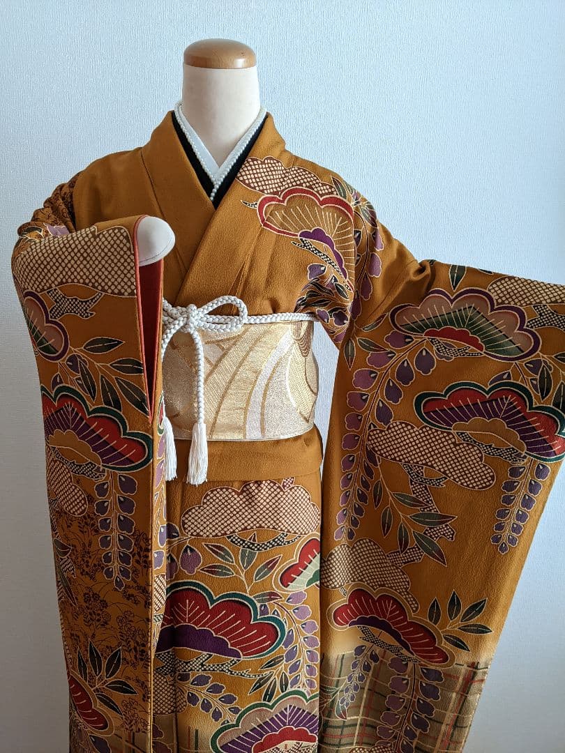 ◉美品 豪華お振り袖【松文 金彩 京都 正絹】成人式・結婚式