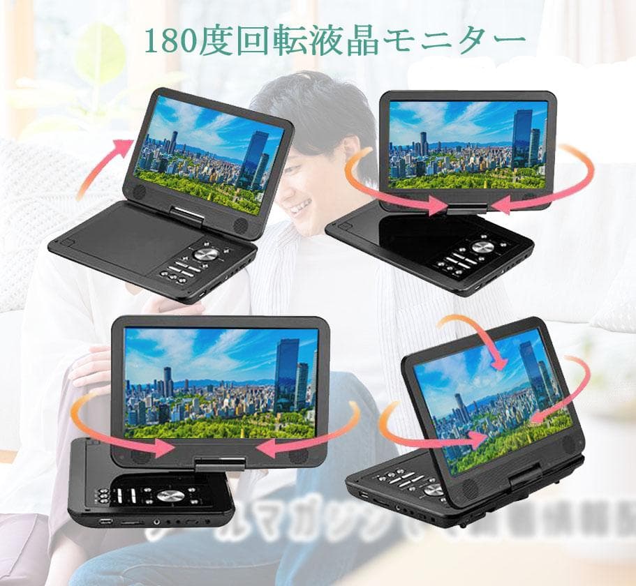 INTENAVI 12.6型 ポータブルdvdプレーヤー 大画面CPRM対応