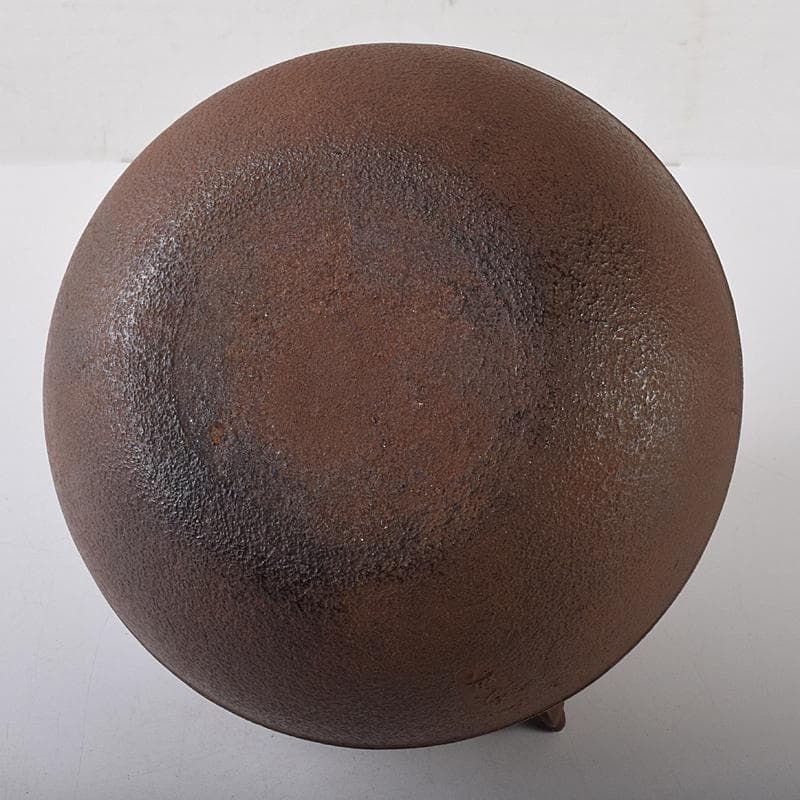 茶道具　人間国宝　釜師　高橋敬典作　唐松地紋　甑口窯　共布共箱　V　R8702B