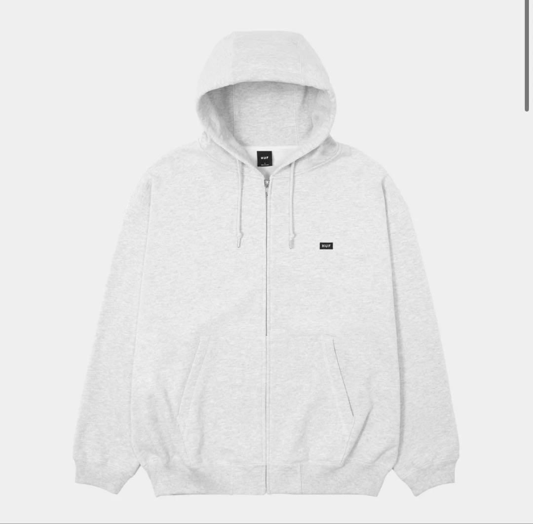 HUF グレー ジップアップパーカー Lサイズ コムドットゆうた着用